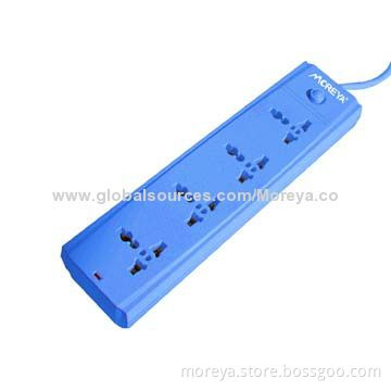 Power Strip with 4-way Universal Type, One Switch Control, 100% Copper, OEM/ODM Projects